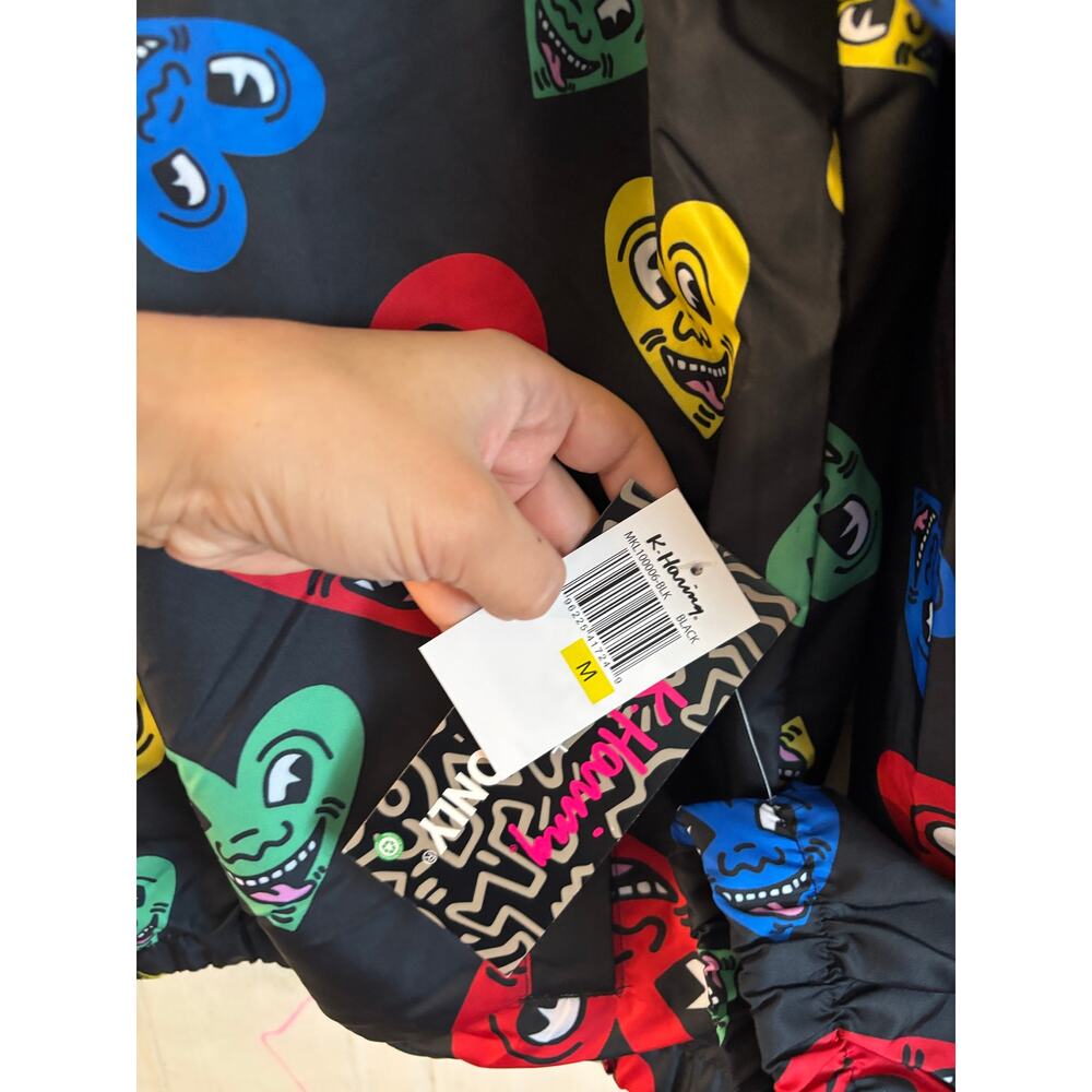 Keith Haring Members Only Jacket Windbreaker Large M Pop Art Hearts Apparel NWT - Picture 6 of 6